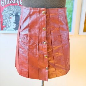 Vintage 70s Rust Leather Mini Skirt  🤎🔥